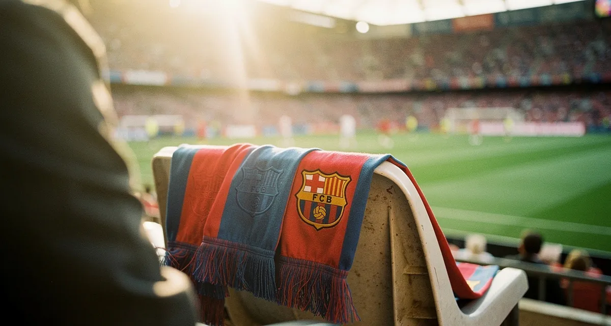 Camp Nou stadium fyllt med Barcelona-supportrar under kvällsmatch