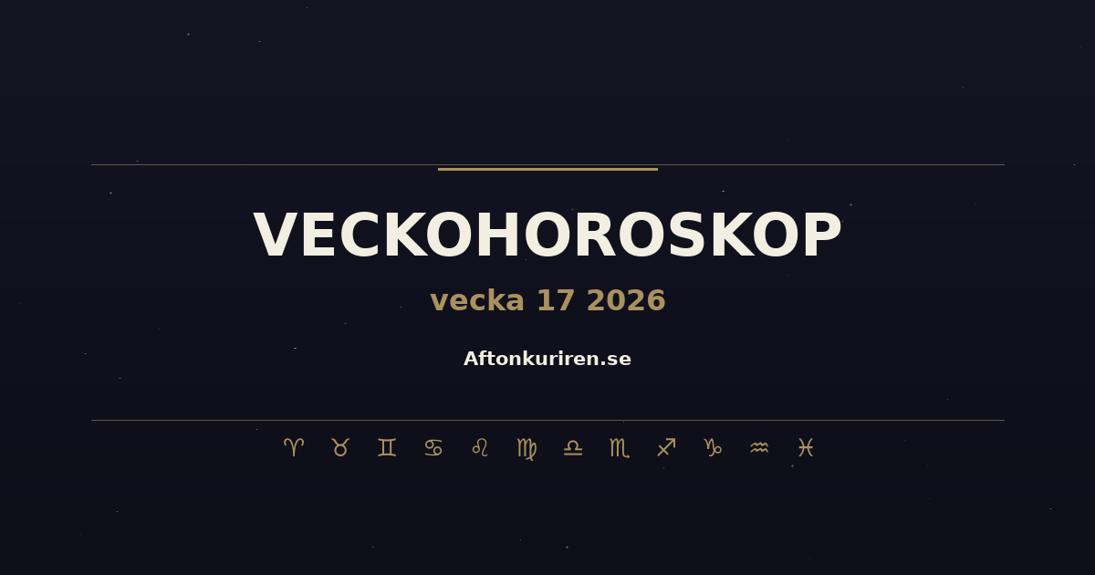 Veckohoroskop vecka 17 2026 – Alla stjärntecken
