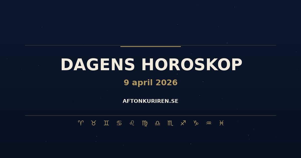 Horoskop 9 april 2026 – Alla stjärntecken