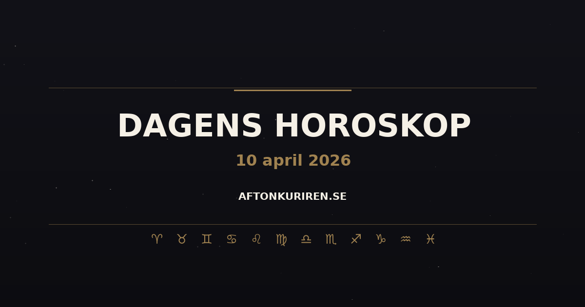 Horoskop 10 april 2026 – Alla stjärntecken