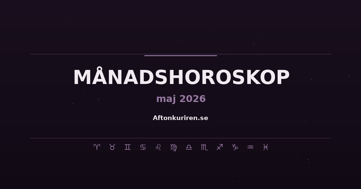 Månadshoroskop maj 2026 – Alla stjärntecken
