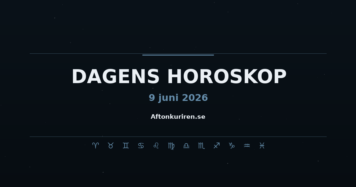 Dagens horoskop 9 juni 2026 – Alla stjärntecken